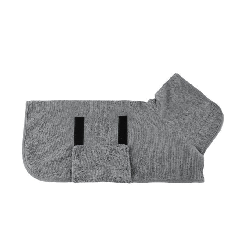 Microfiber Pet Bathrobe Towel Adjustable Soft Absorbent Grooming Coat