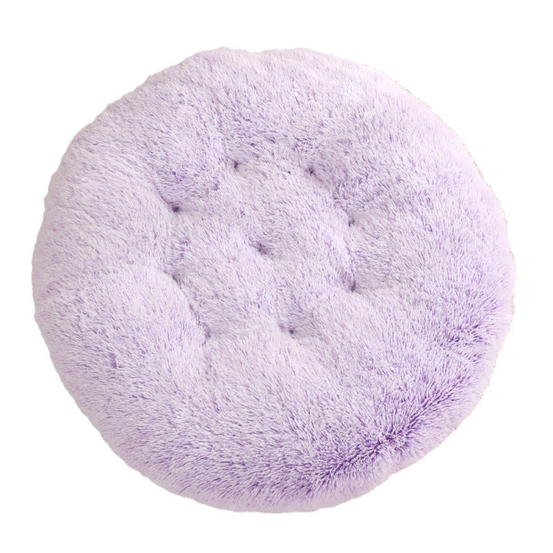 Round Plush Pet Bed Warm Comfortable Sleeping Mat House