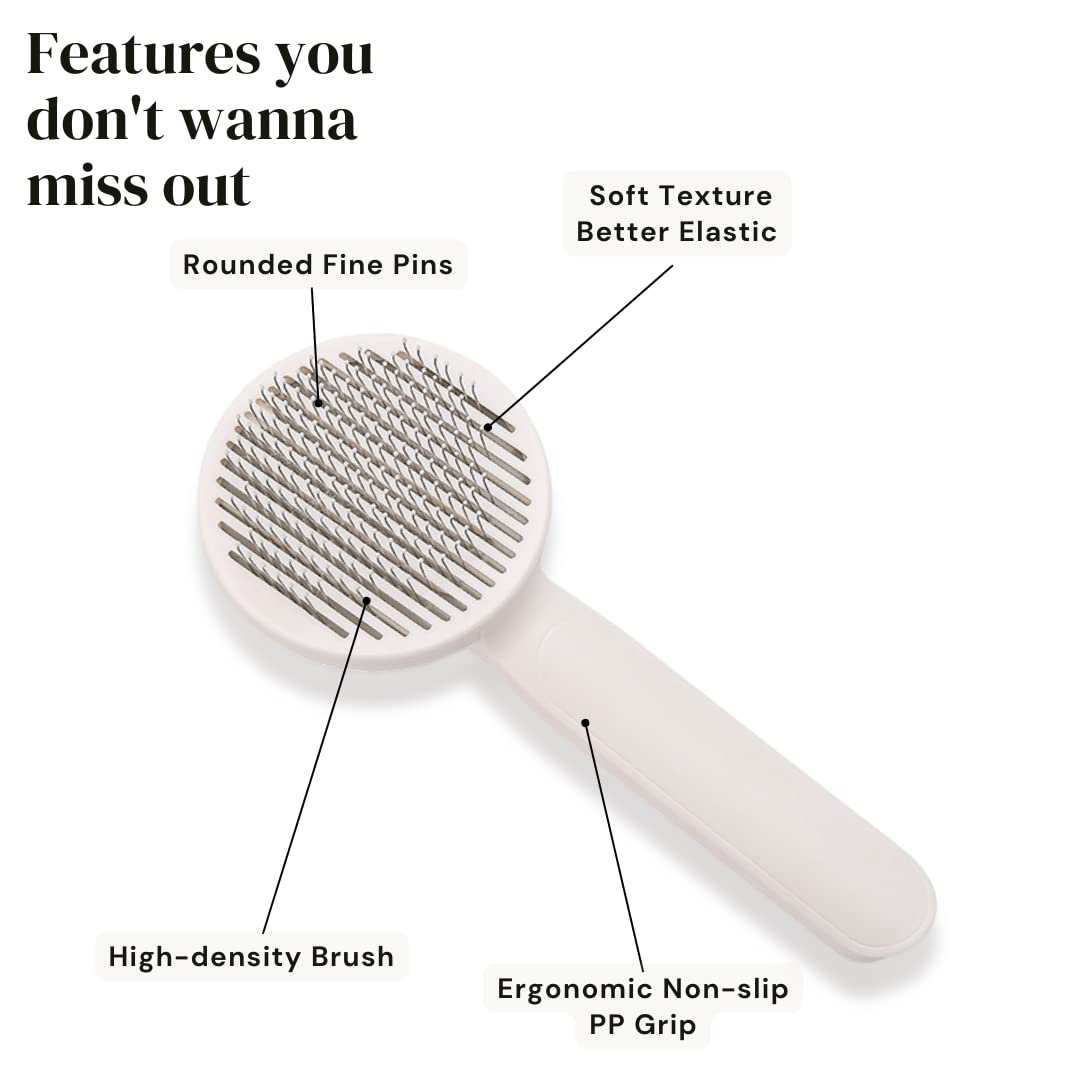 Self Cleaning Pet Slicker Grooming Brush For Loose Hair And Mats