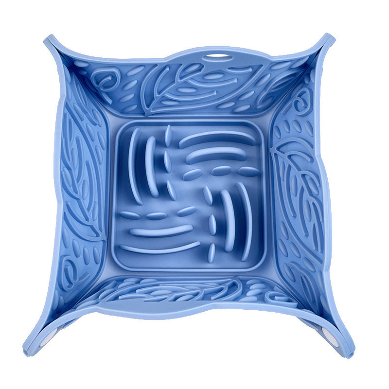 Foldable Silicone Pet Slow Feeding Mat Multi Functional Bowl
