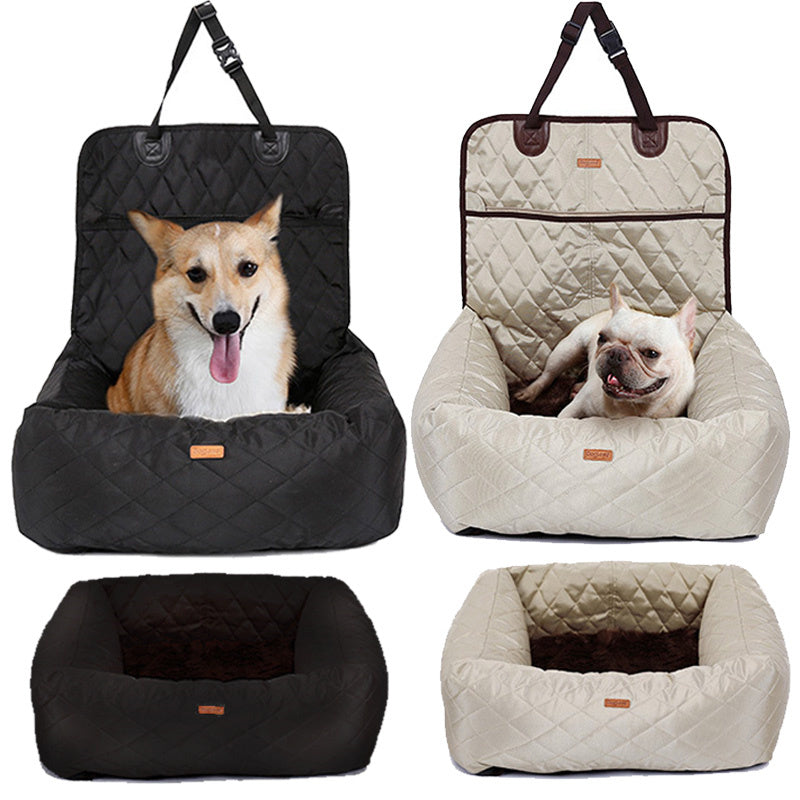 Pet 2 In 1 Folding Car Seat Pad And Travel Bed