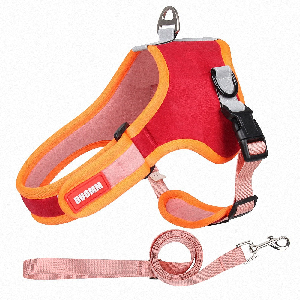 Pet Suede Harness Leash Set For Walking