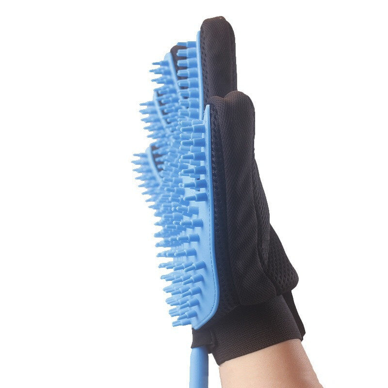 Five Finger Pet Shower Gloves With Spray Massage Brush