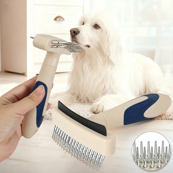 Pet Grooming Brush For Loose Hair Removal And Detangling
