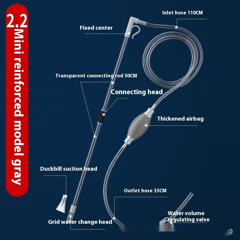 Manual Aquarium Water Siphon Tube For Tank Cleaning And Water Change