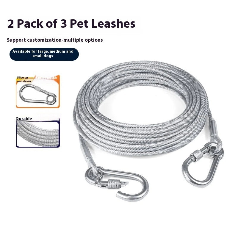 Pet Wire Rope Leash Durable Towing Lead