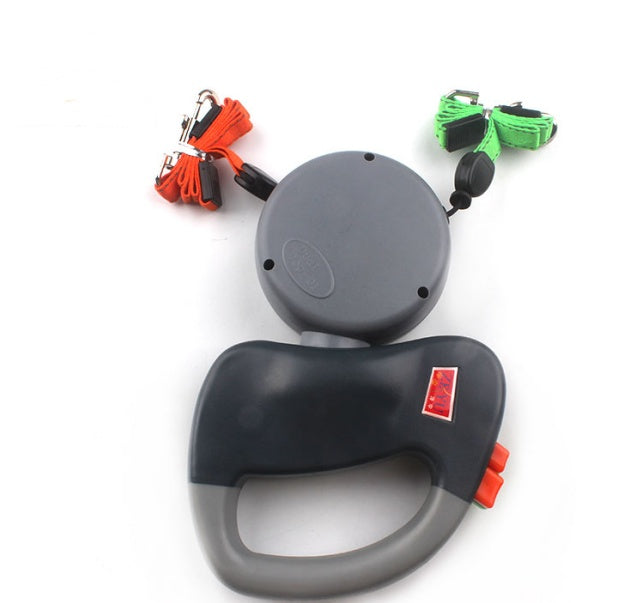 Retractable Dual Pet Walking Leash Durable Control Lead
