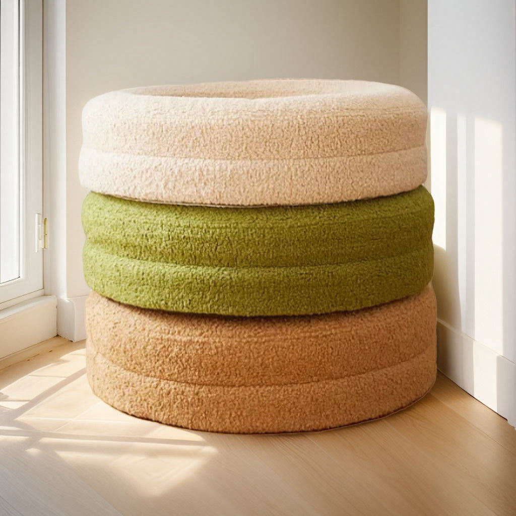 Solid Color Round Pet Bed Comfortable Household Nest