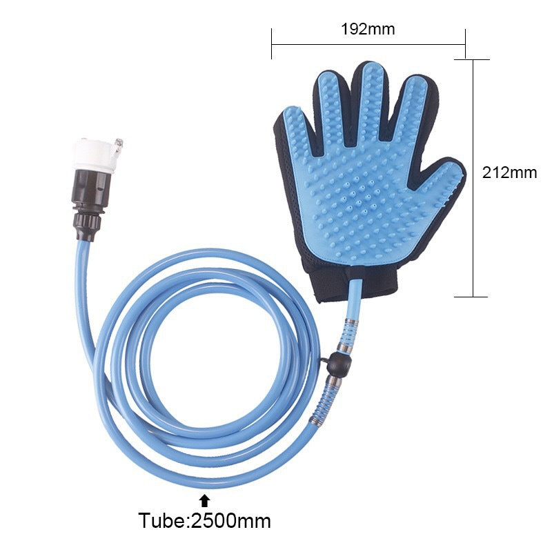 Five Finger Pet Shower Gloves With Spray Massage Brush