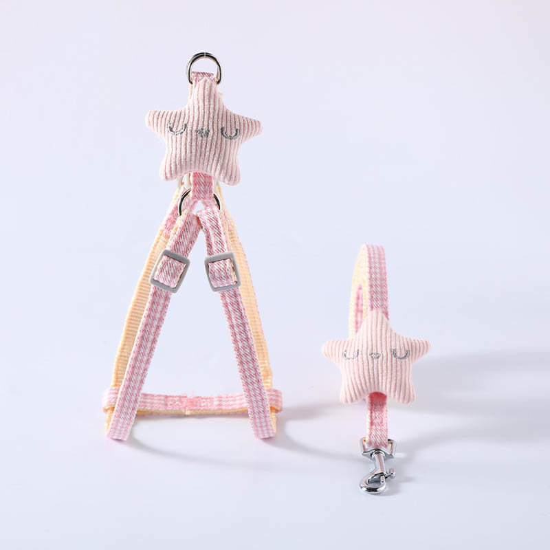Pet Starfish Design Harness Leash Set