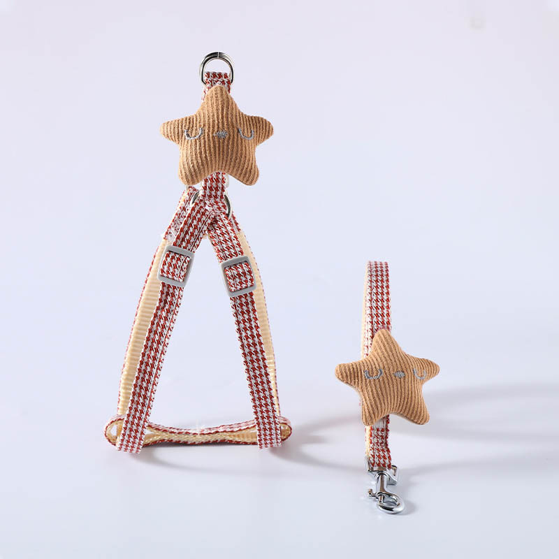 Pet Starfish Design Harness Leash Set