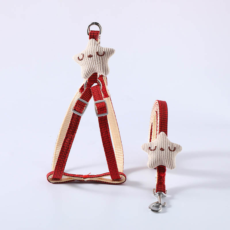 Pet Starfish Design Harness Leash Set