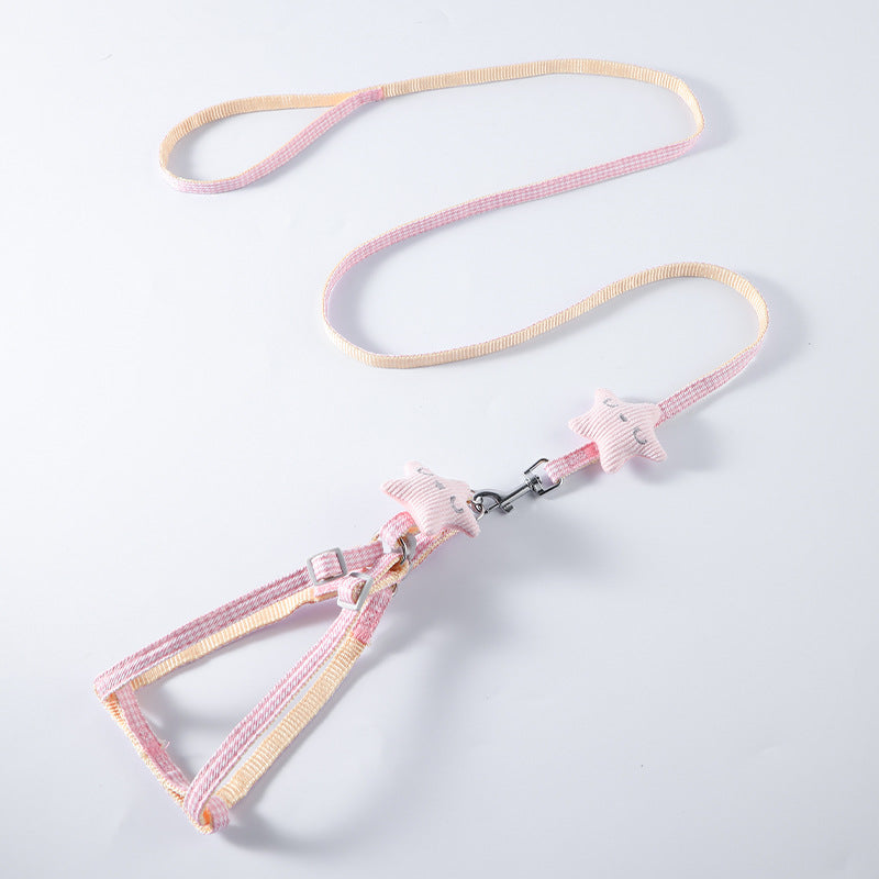 Pet Starfish Design Harness Leash Set