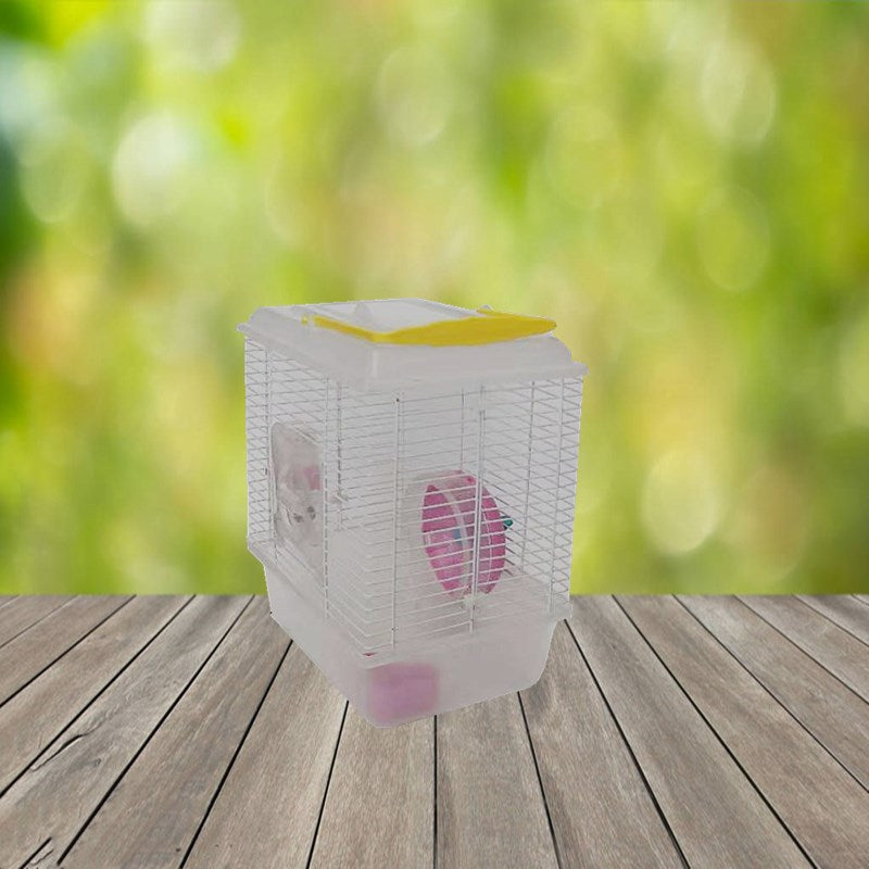 Portable Single Layer Pet Cage With Transparent Plastic Cover