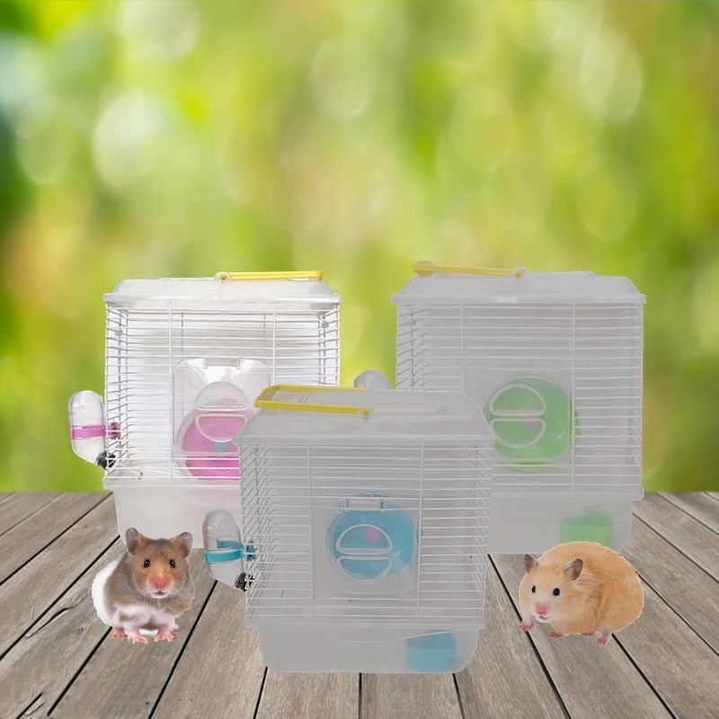 Portable Single Layer Pet Cage With Transparent Plastic Cover