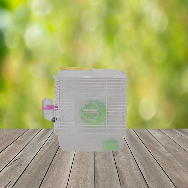 Portable Single Layer Pet Cage With Transparent Plastic Cover
