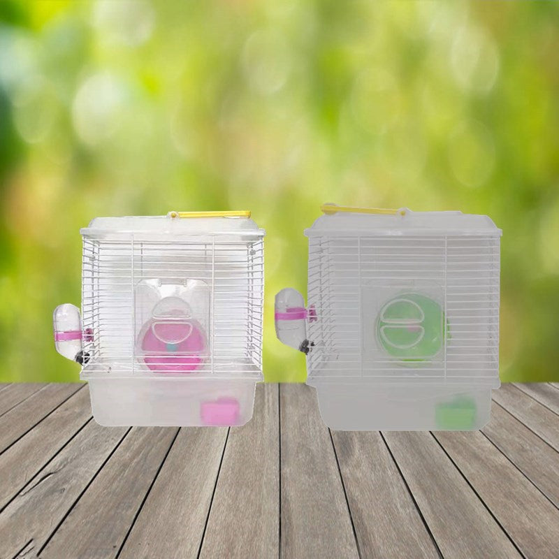 Portable Single Layer Pet Cage With Transparent Plastic Cover