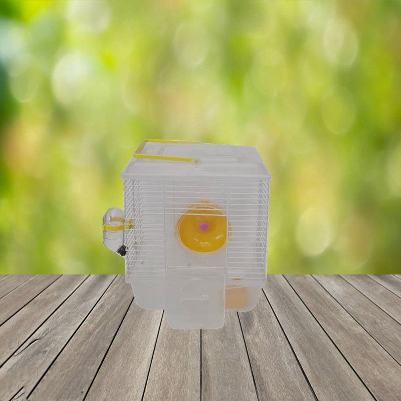 Portable Single Layer Pet Cage With Transparent Plastic Cover