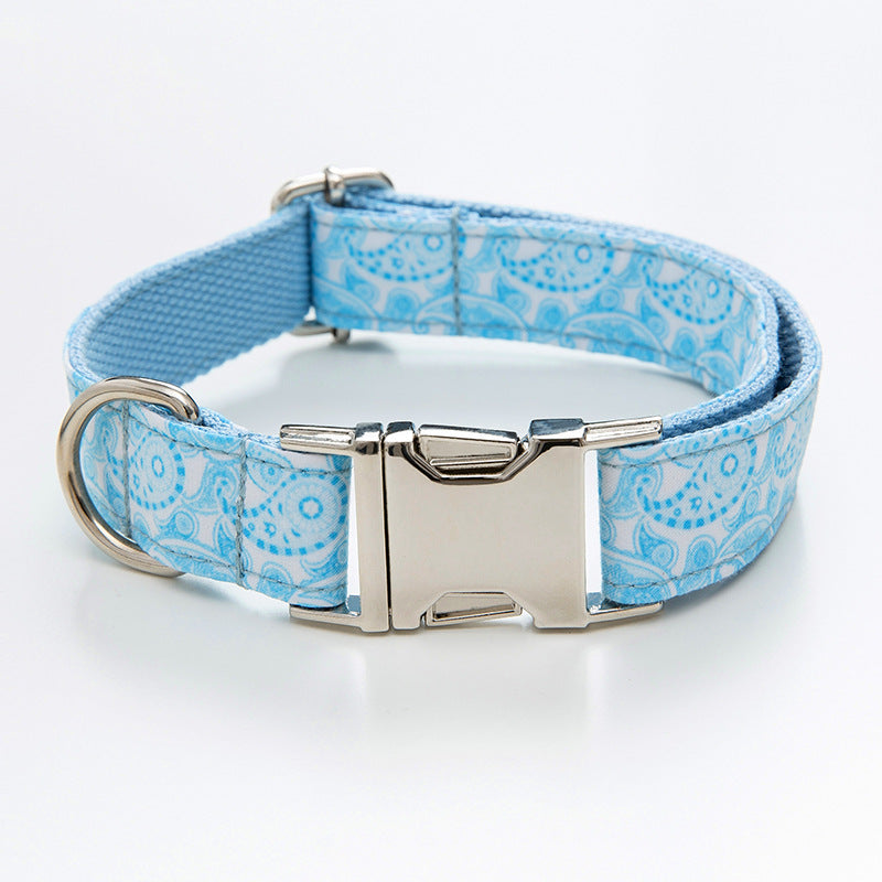 Pet Paisley Collar Leash Set With Bow Design