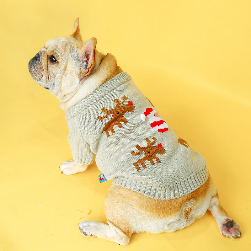 Pet Christmas Sweater Warm Winter Festive Clothing Outfit