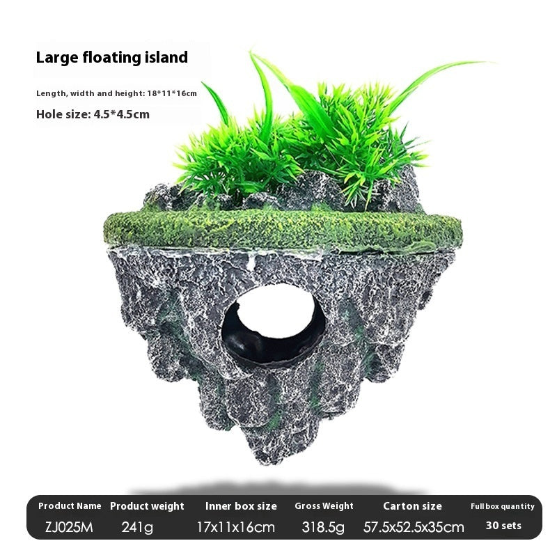 Floating Aquarium Stone Ornament For Fish Tank Landscaping Decoration
