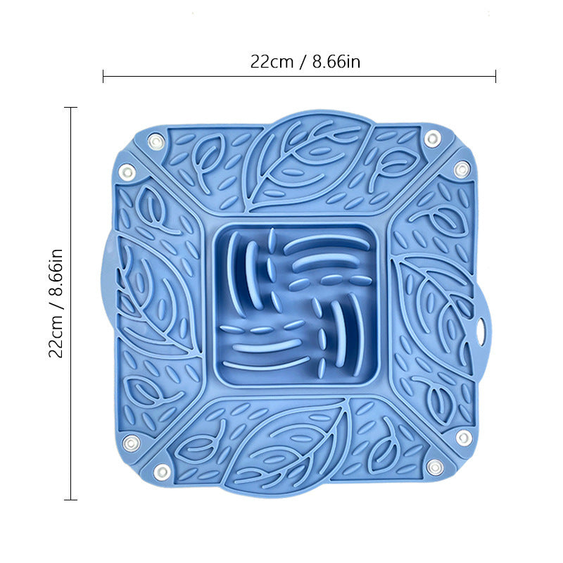 Foldable Silicone Pet Slow Feeding Mat Multi Functional Bowl