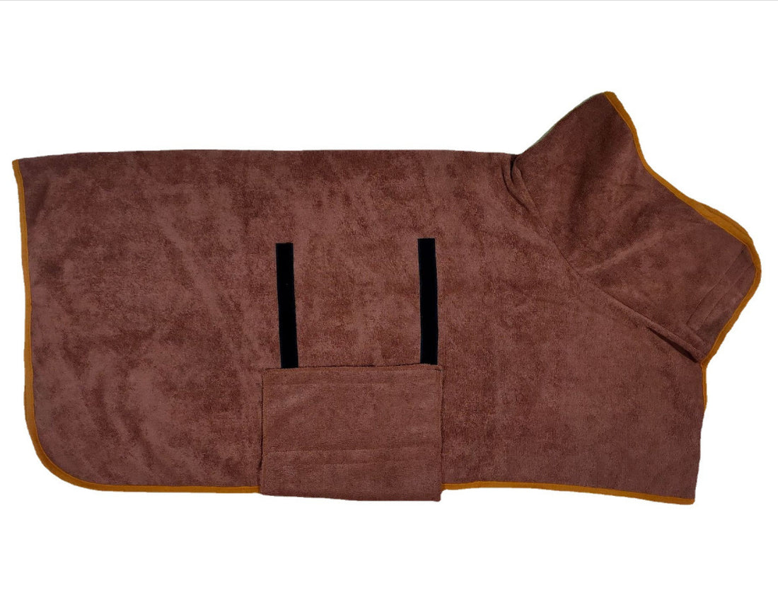 Microfiber Pet Bathrobe Towel Adjustable Soft Absorbent Grooming Coat