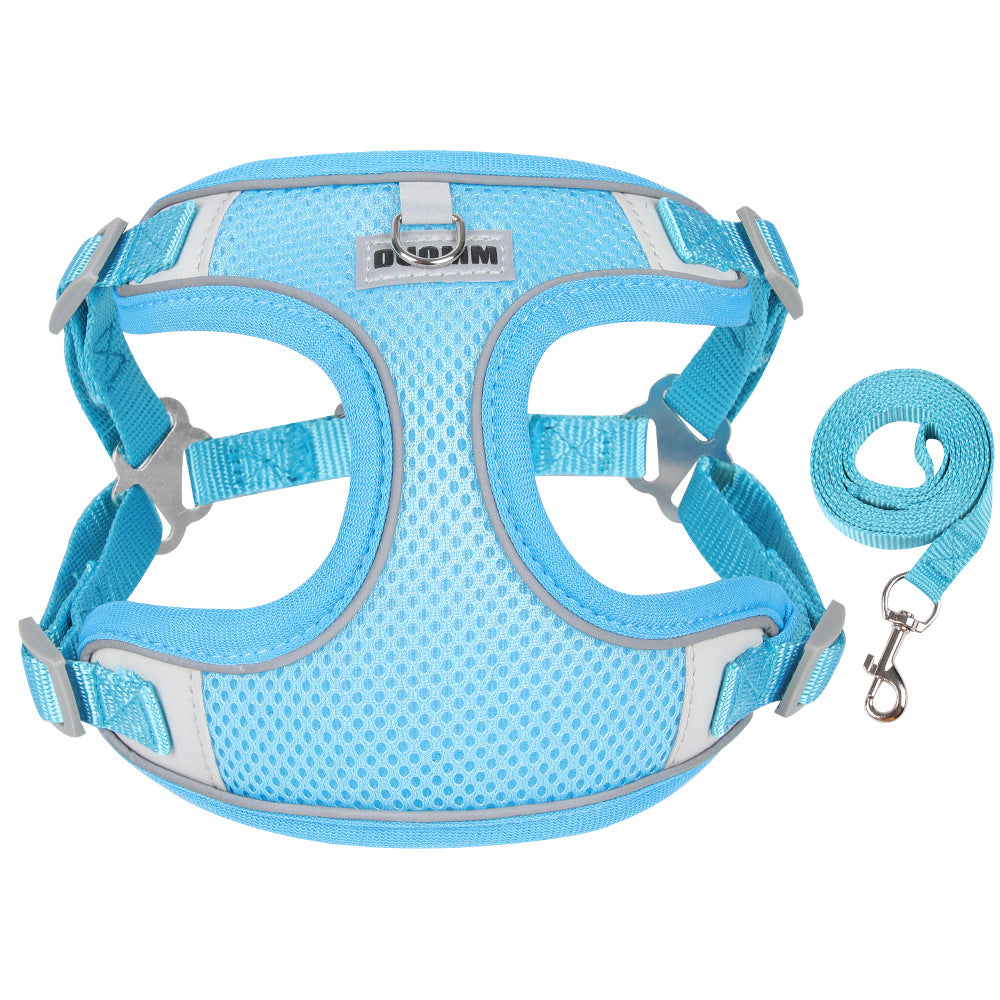 Pet Leash Teddy Breathable Adjustable Pet Chest Harness