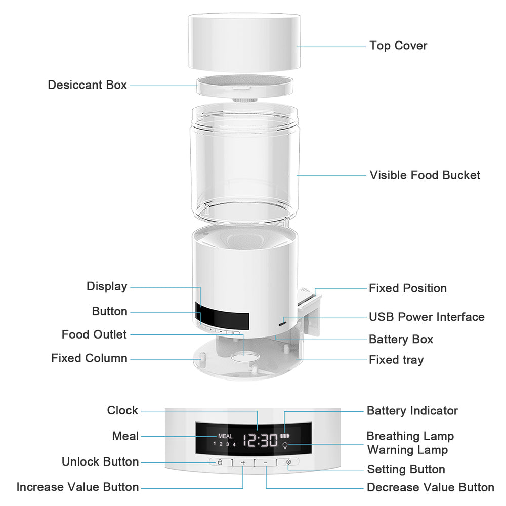 Automatic Aquarium Fish Feeder For Timed Fish Feeding System