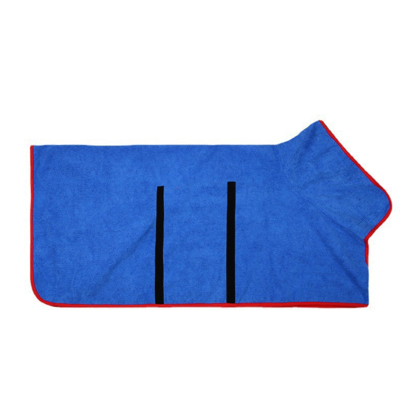 Microfiber Pet Bathrobe Towel Adjustable Soft Absorbent Grooming Coat
