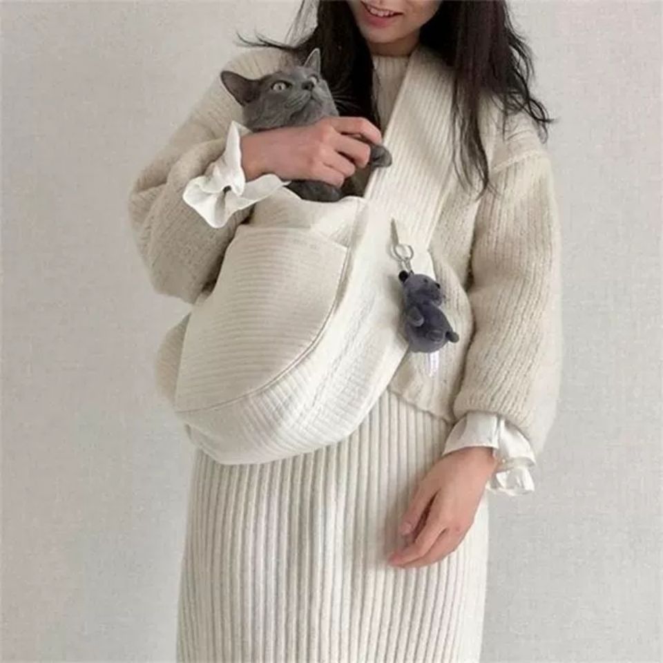 Handmade Pet Carrier Shoulder Bag Breathable Travel Tote