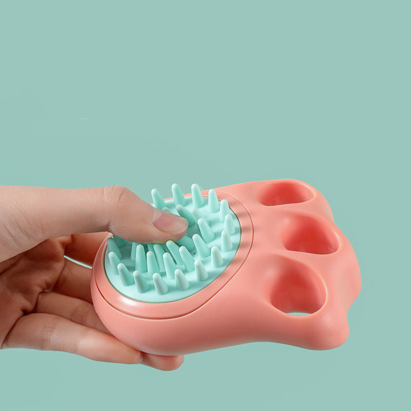 Pet Claw Bath Brush And Massage Comb For Grooming And Cleaning