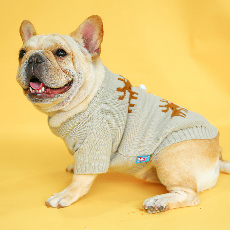 Pet Christmas Sweater Warm Winter Festive Clothing Outfit