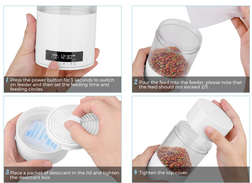 Automatic Aquarium Fish Feeder For Timed Fish Feeding System