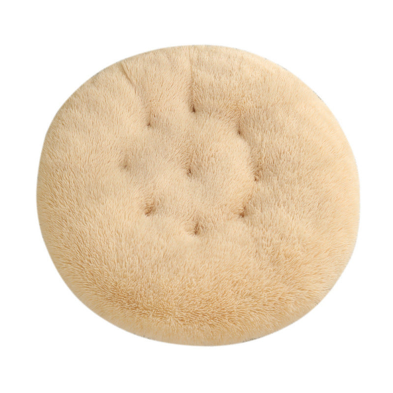 Round Plush Pet Bed Warm Comfortable Sleeping Mat House