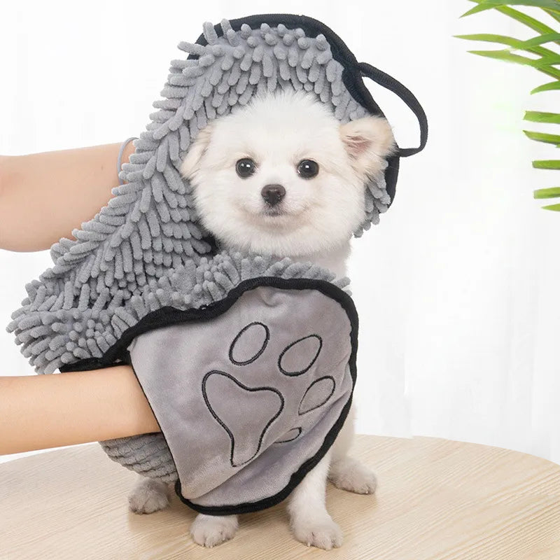 Absorbent Pet Drying Towel With Hand Pockets For Quick Drying