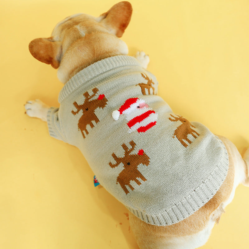 Pet Christmas Sweater Warm Winter Festive Clothing Outfit