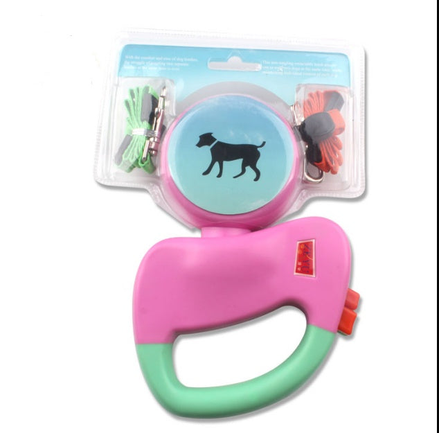 Retractable Dual Pet Walking Leash Durable Control Lead