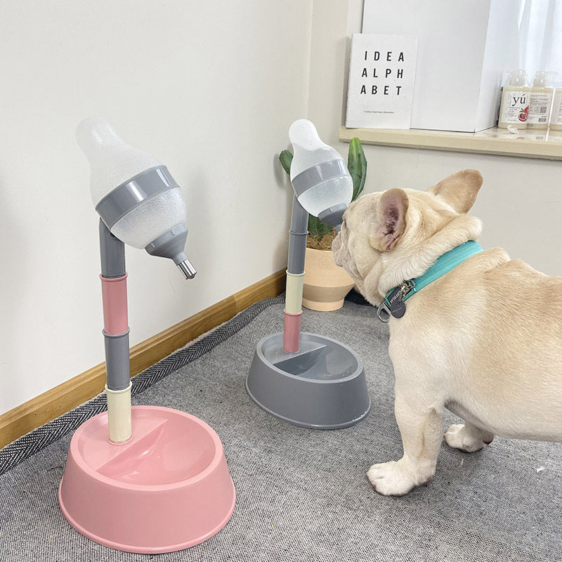 Adjustable Height Pet Water Dispenser Bowl Fountain Feeder
