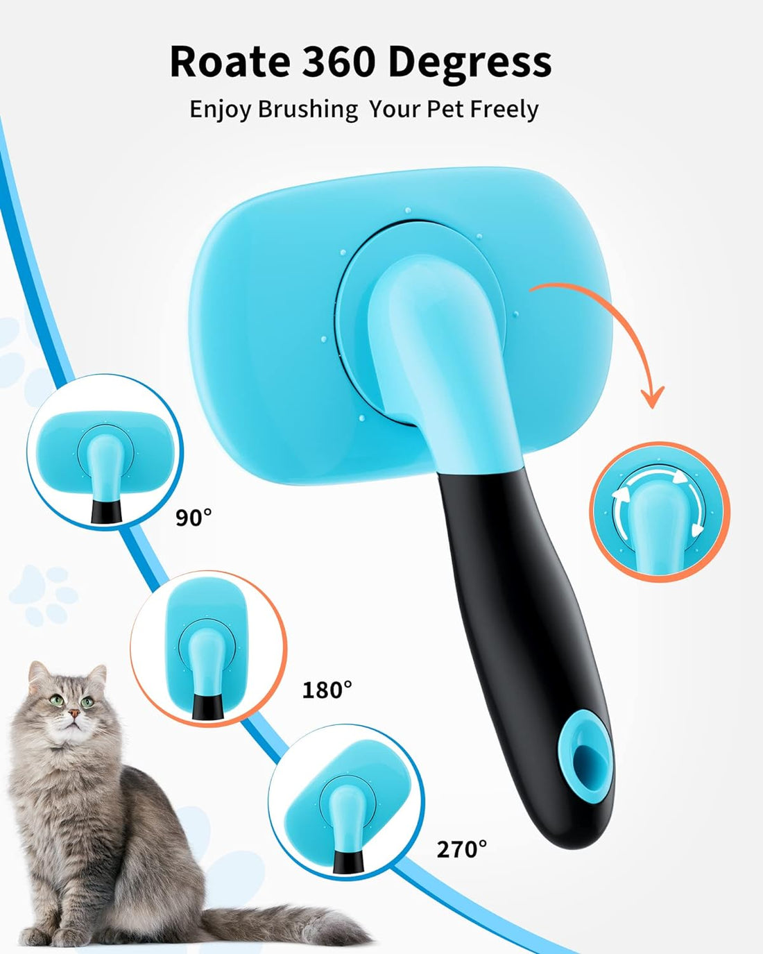 Pet Grooming Shedding Brush For Loose Hair Removal