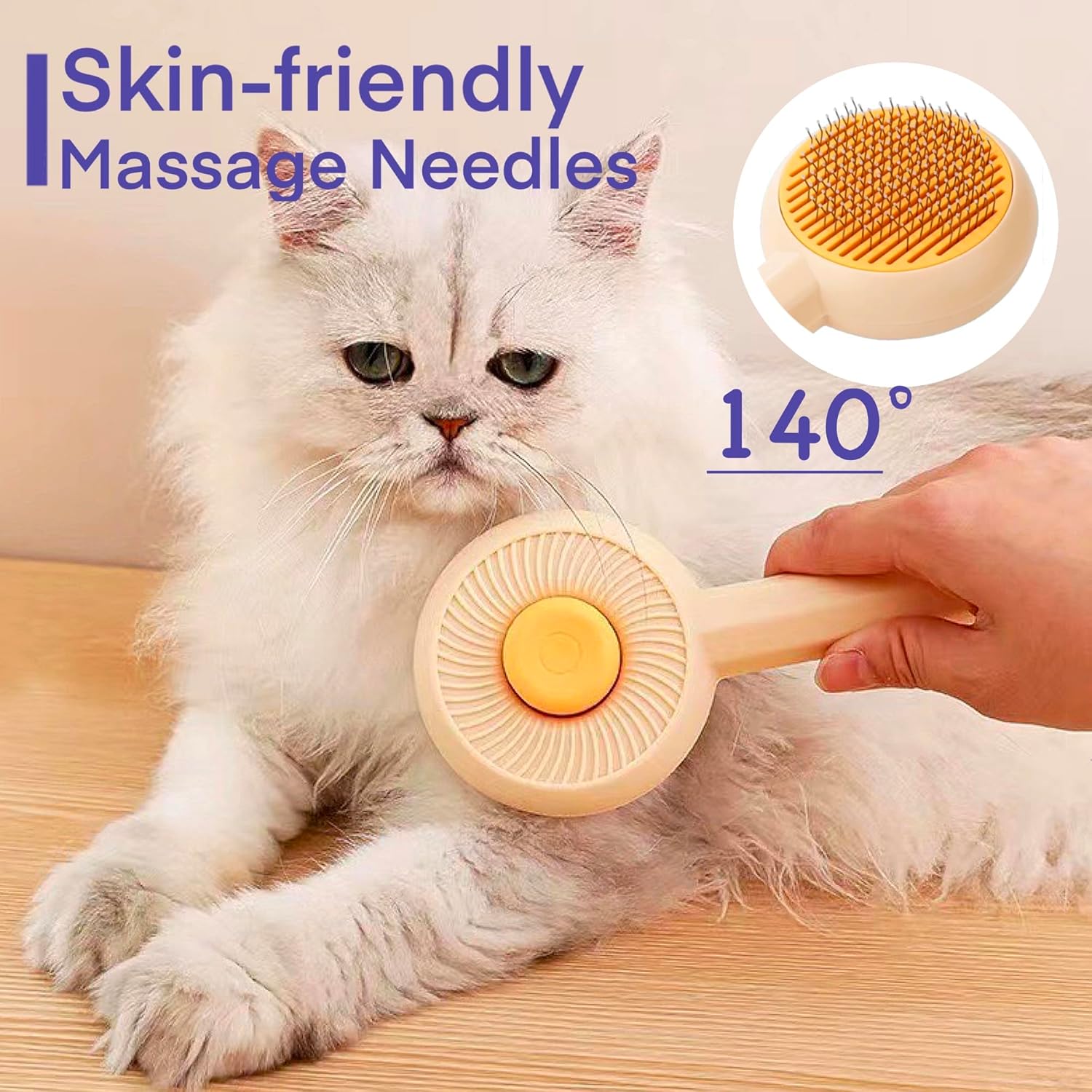 Self Cleaning Pet Grooming Brush For Shedding And Detangling