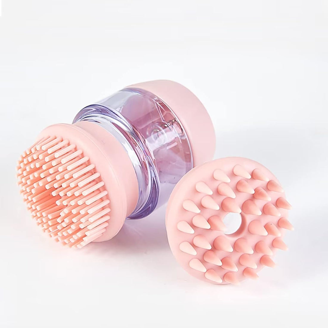 Silicone Pet Bath Brush With Shampoo Dispenser And Double Head