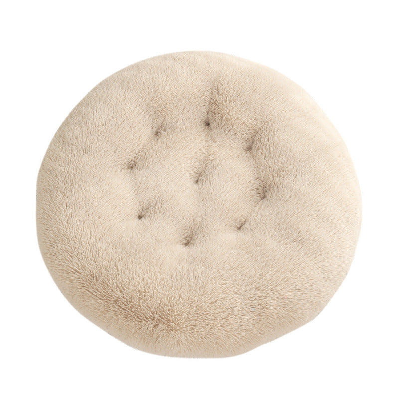 Round Plush Pet Bed Warm Comfortable Sleeping Mat House