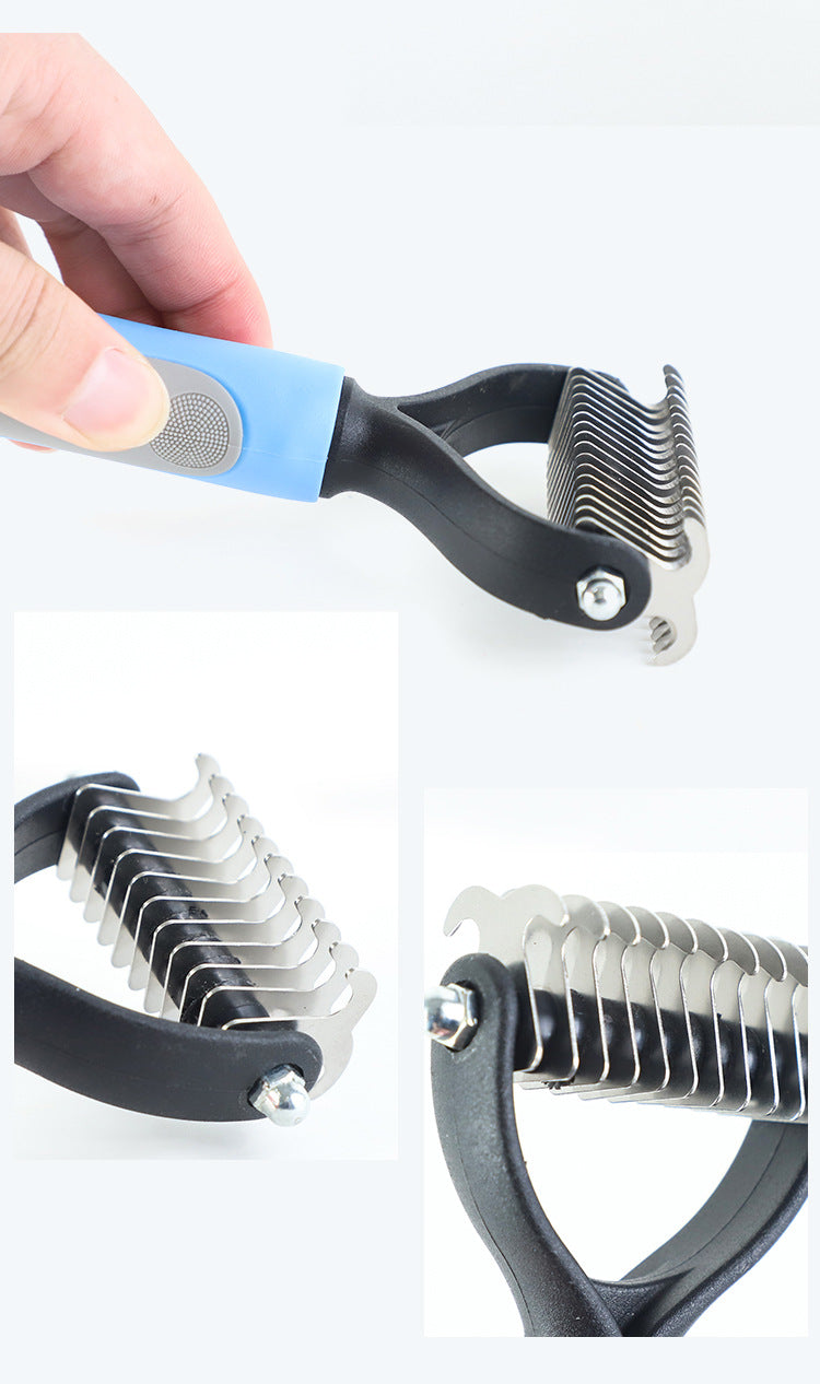 Stainless Steel Double Sided Pet Grooming Brush And Comb