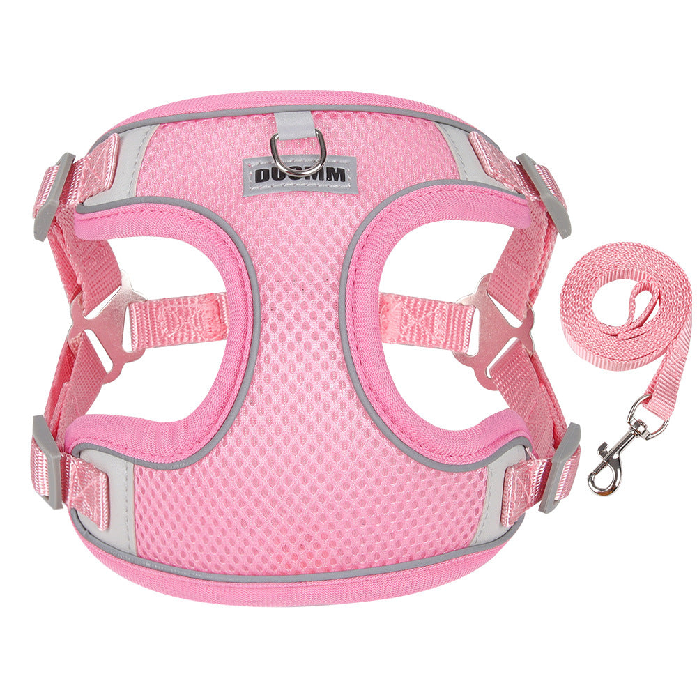 Pet Leash Teddy Breathable Adjustable Pet Chest Harness
