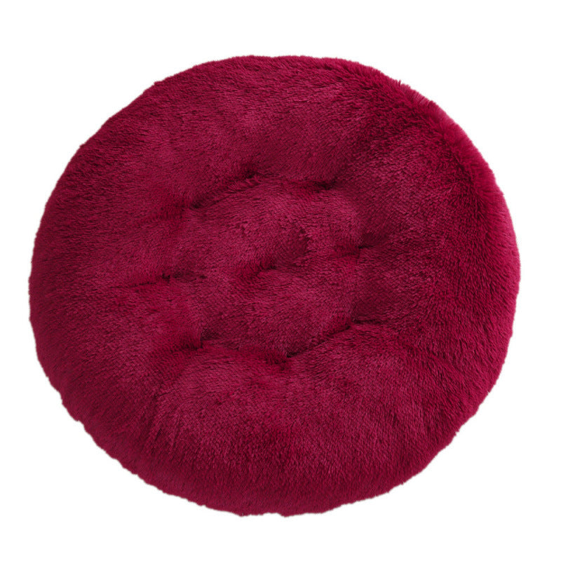 Round Plush Pet Bed Warm Comfortable Sleeping Mat House