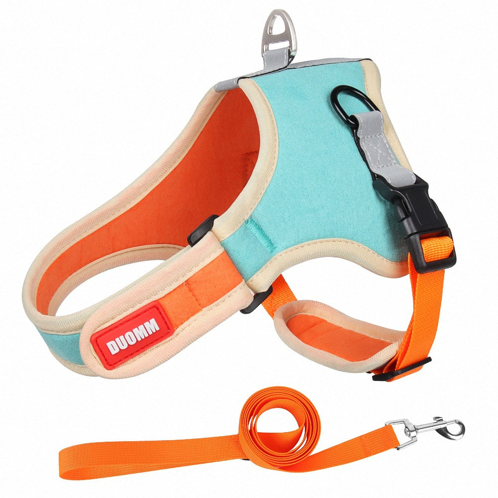 Pet Suede Harness Leash Set For Walking
