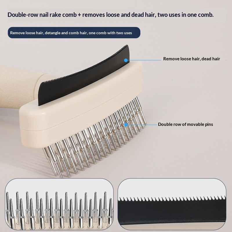 Pet Grooming Brush For Loose Hair Removal And Detangling