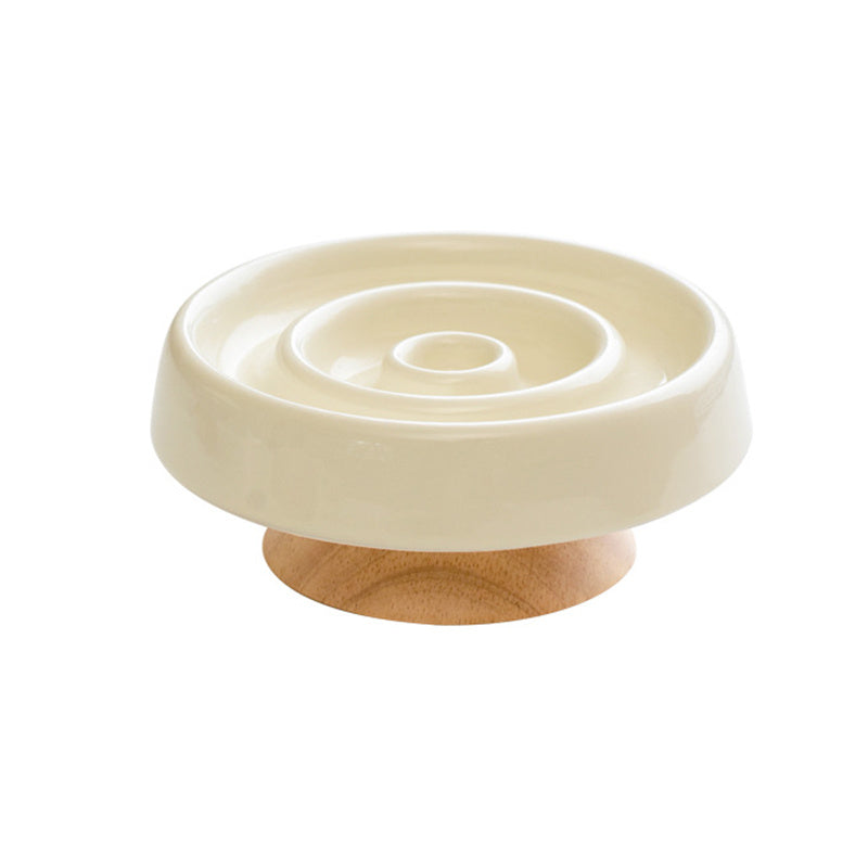 Ceramic Slow Feeder Bowl Anti Gulping Pet Puzzle Food Dish