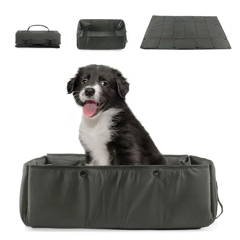 Portable Pet Travel Bed 3-In-1 Collapsible Carrier Mat And Cushion